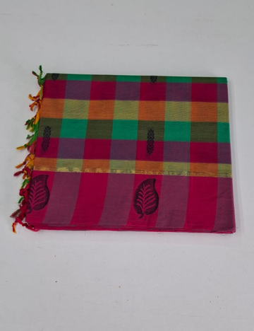 CHECKED NEGAMAM PURE COTTON SAREES