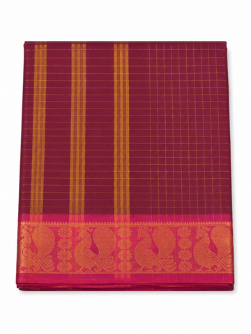 Maroon with magenta color handloom chettinadu cotton saree