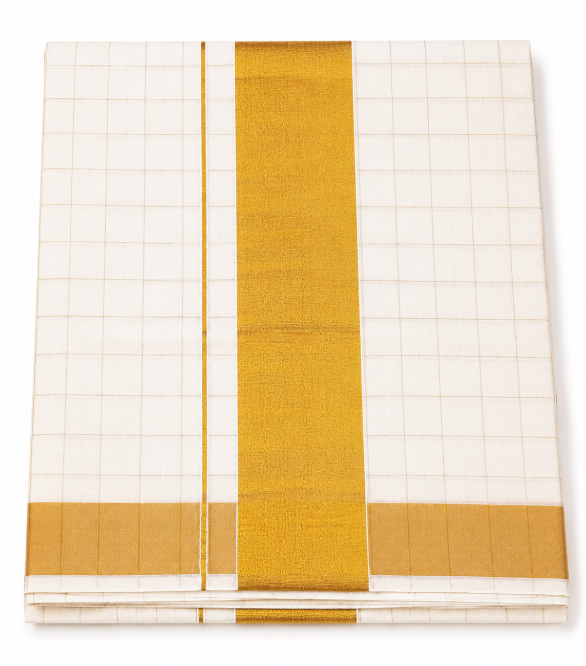 Kerala kasavu checked cotton saree