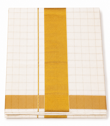 Kerala kasavu checked cotton saree