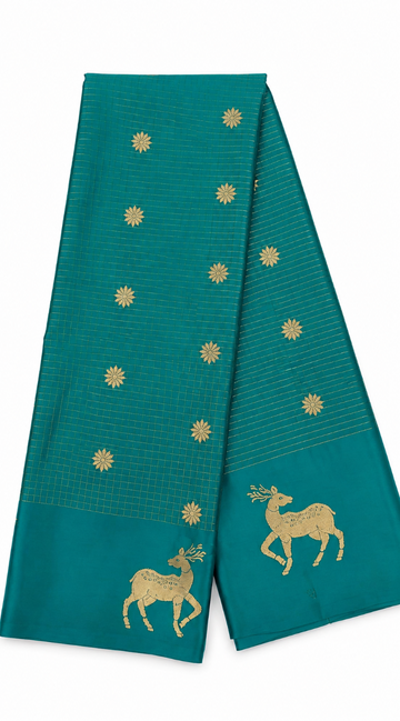 Peacock green mysore silk saree