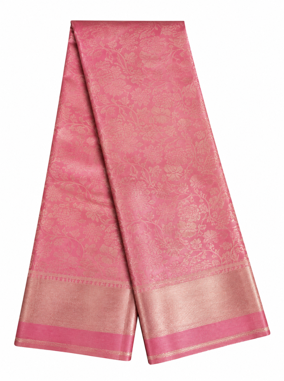 Rose pink color mysore tissue silk saree