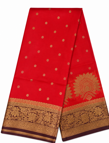 Orange color mysore silk saree