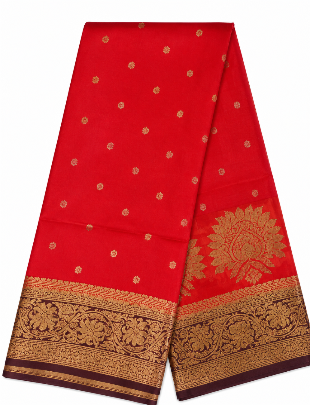 Orange color mysore silk saree