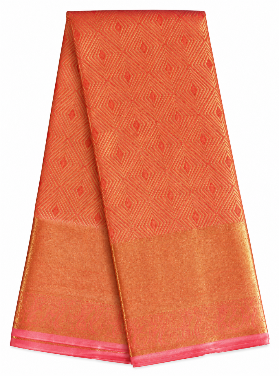 Orange color mysore tissue silk saree