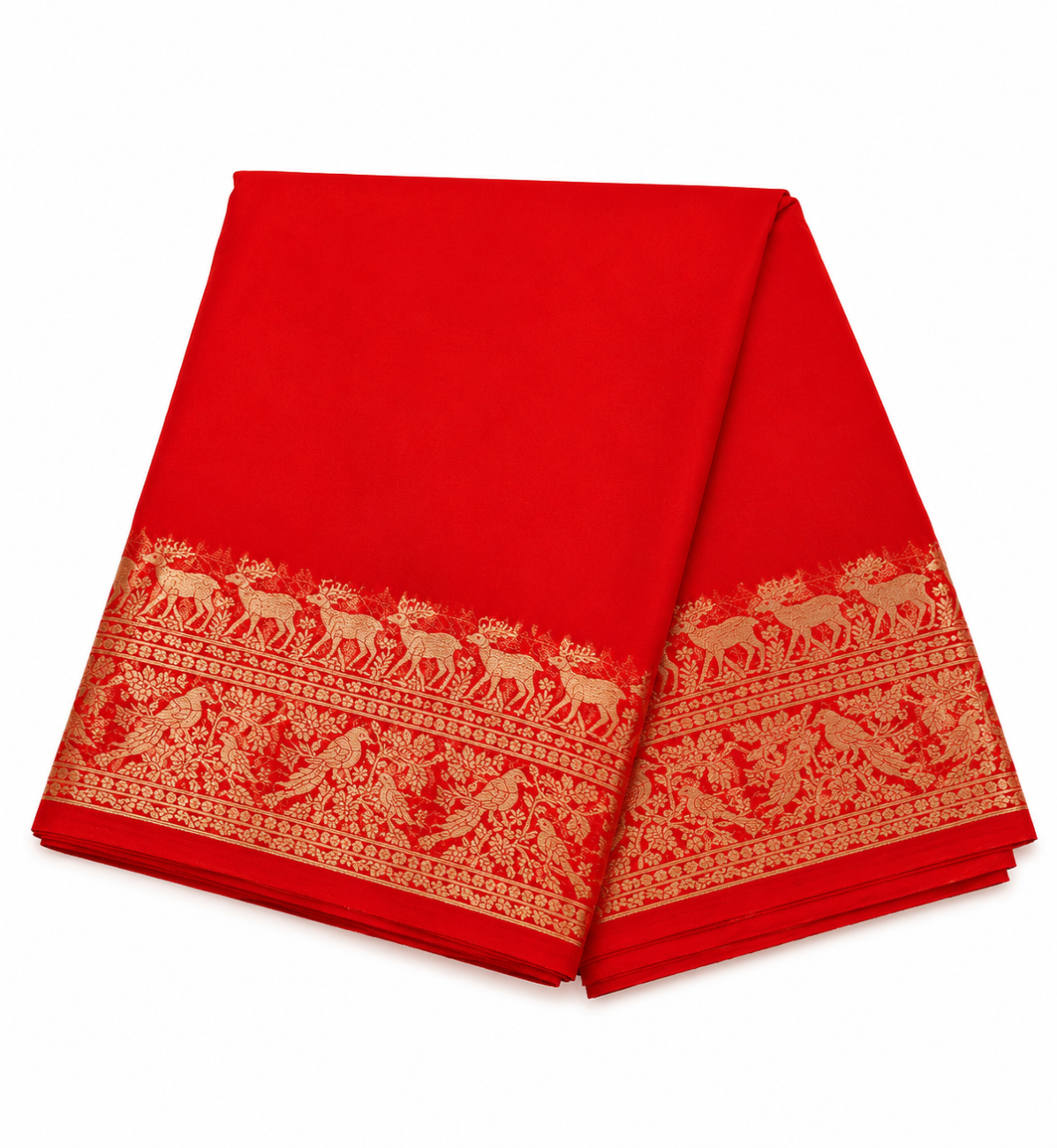 Red color pure mysore silk saree