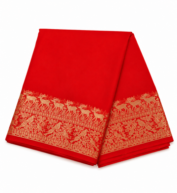 Red color pure mysore silk saree