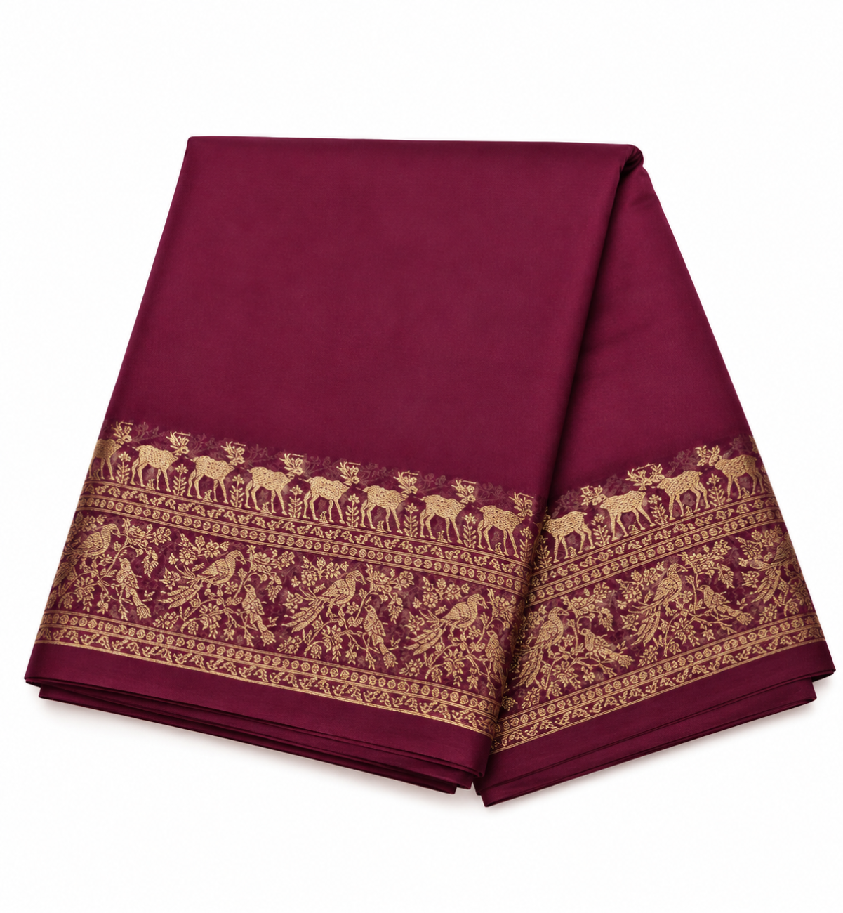 Wine color pure mysore silk saree