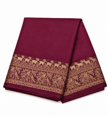 Wine color pure mysore silk saree