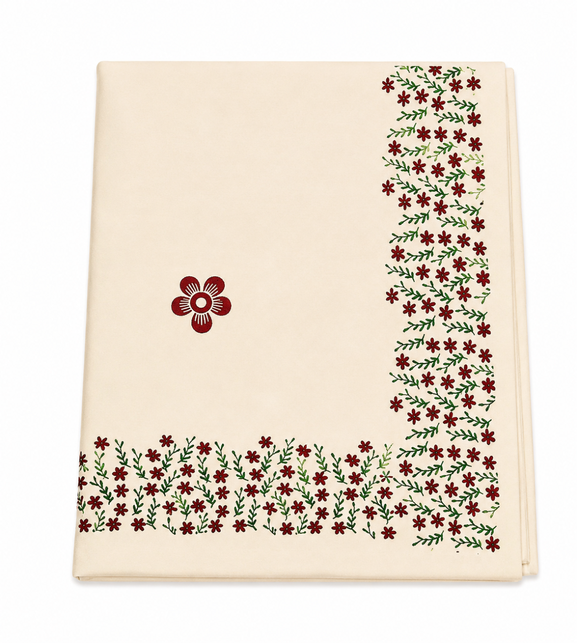KERALA KASAVU SAREE WITH MAROON COLOR FLORAL PRINT DESIGNS