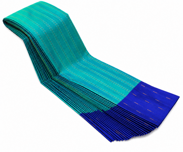 PEACOCK BLUE WITH ROYAL BLUE AARANI DOUBLE COLOR SILK SAREE
