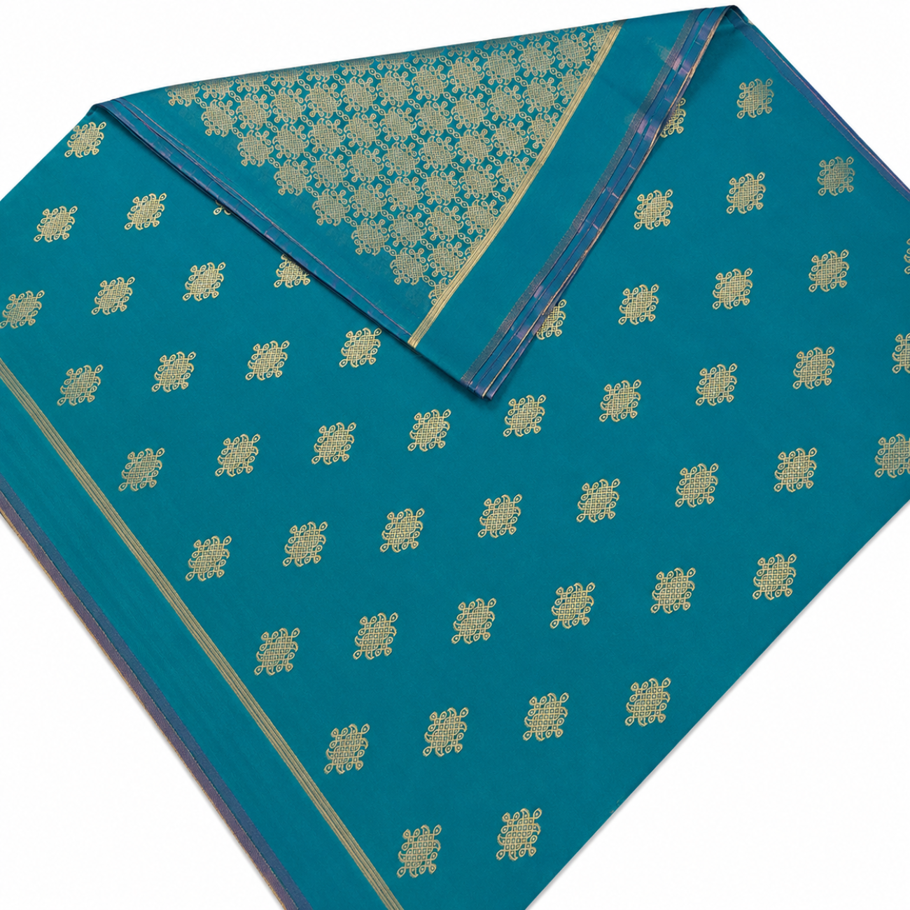 TEAL BLUE COLOR SOFT SILK SAREE