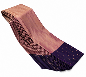 ROSE PINK WITH DEEP PURPLE AARANI DOUBLE COLOR SILK SAREE