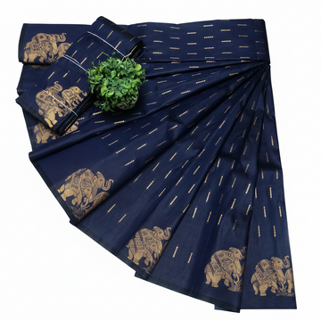 NAVY BLUE COLOR KUBERA SILK SAREE