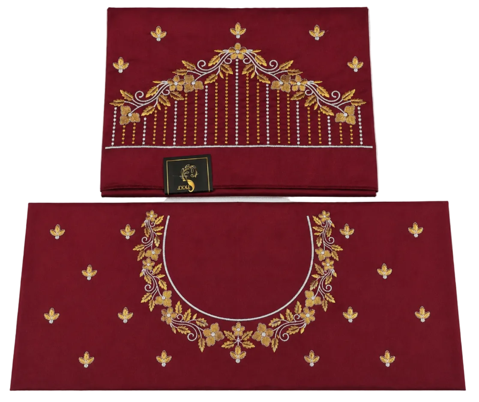 MAROON COLOR EMBROIDERY COTTON SILK BLOUSE PIECE