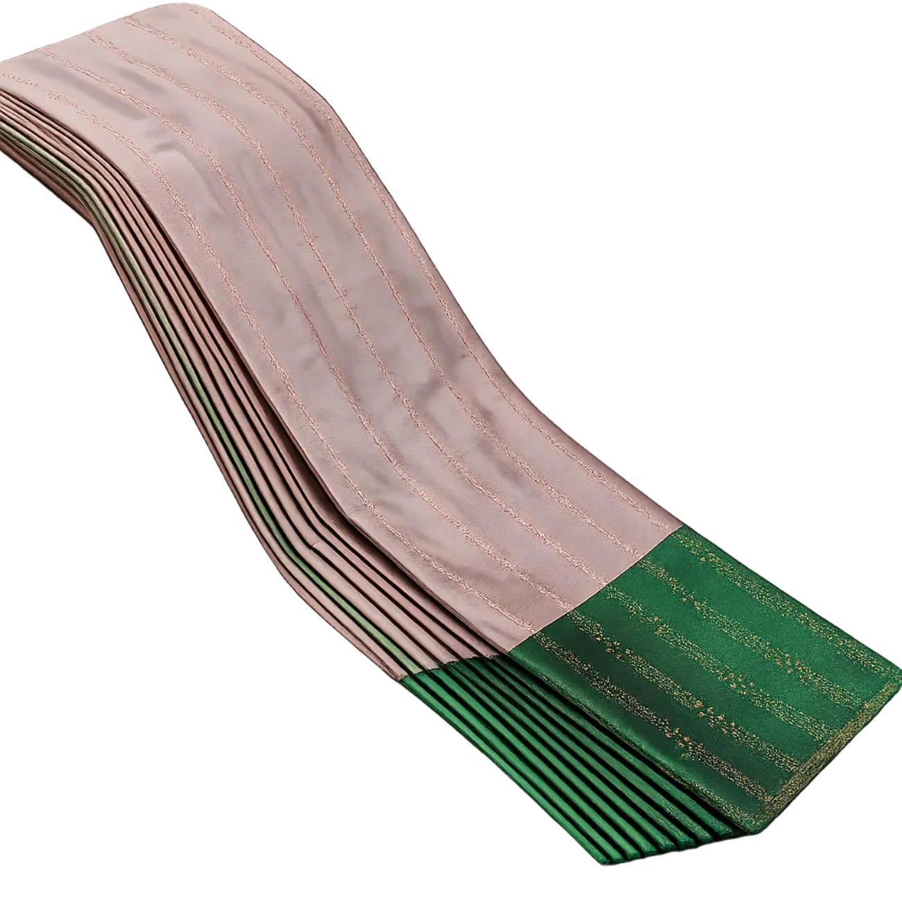 LIGHT BEIGE WITH EMERALD GREEN AARANI DOUBLE COLOR SILK SAREE