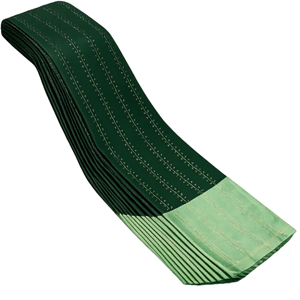 GREEN AND PISTA GREEN AARANI DOUBLE COLOR SILK SAREE