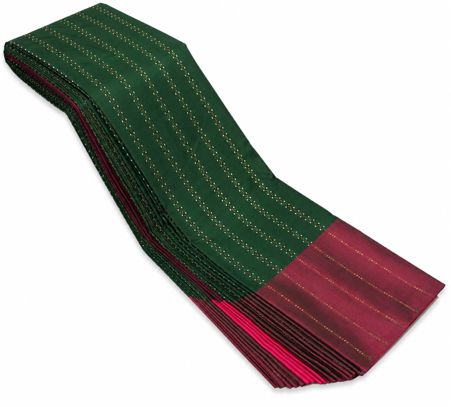EMERALD GREEN AND MAROON COLOR AARANI DOUBLE COLOR SILK SAREE