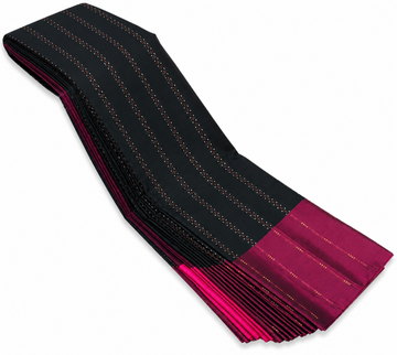 BLACK WITH RANI PINK AARANI DOUBLE COLOR SILK SAREE