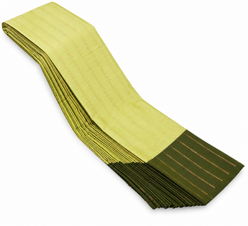 LEMON YELLOW WITH OLIVE GREEN AARANI DOUBLE COLOR SILK SAREE