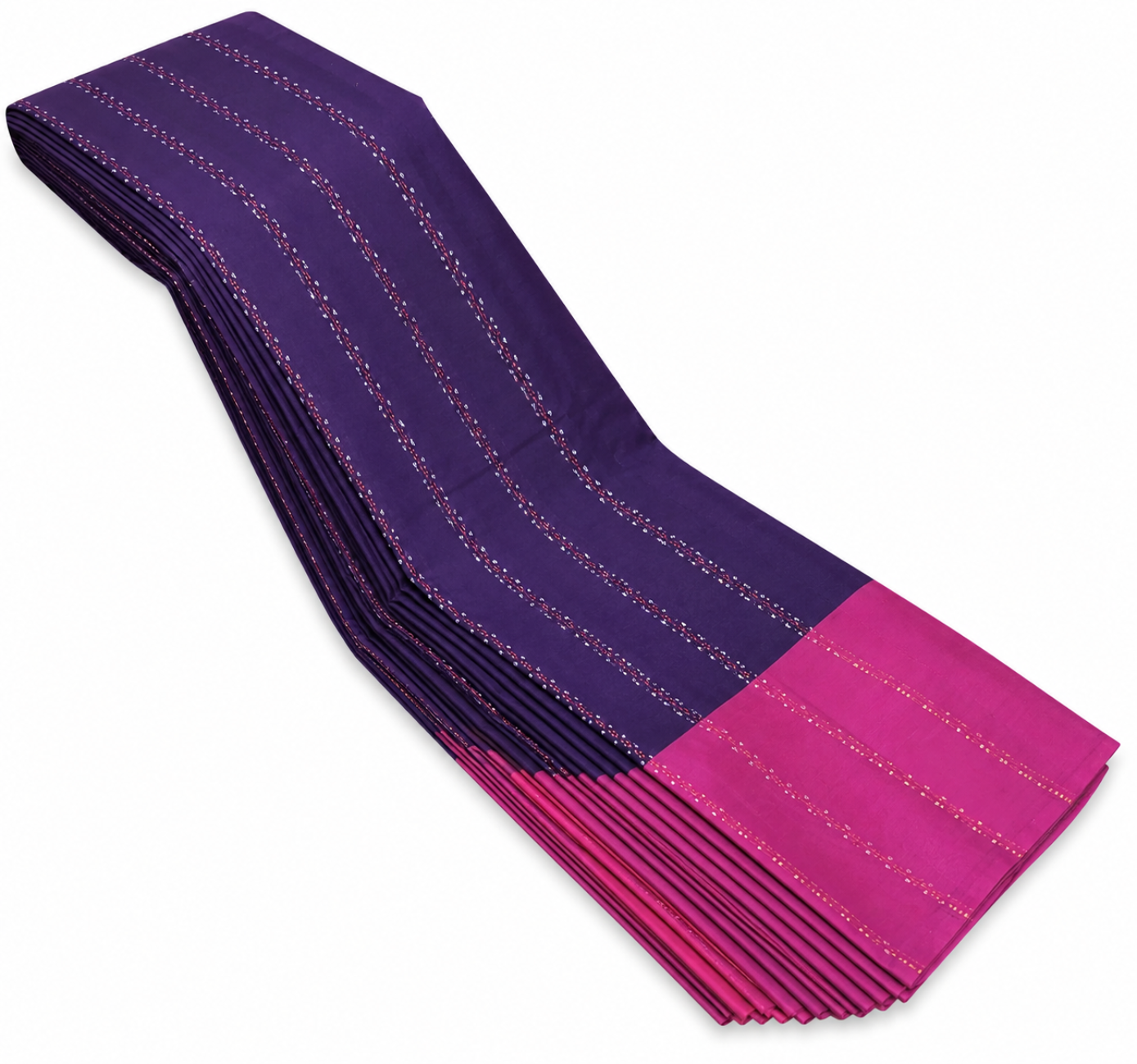ROYAL PURPLE WITH RANI PINK AARANI DOUBLE COLOR SILK SAREE