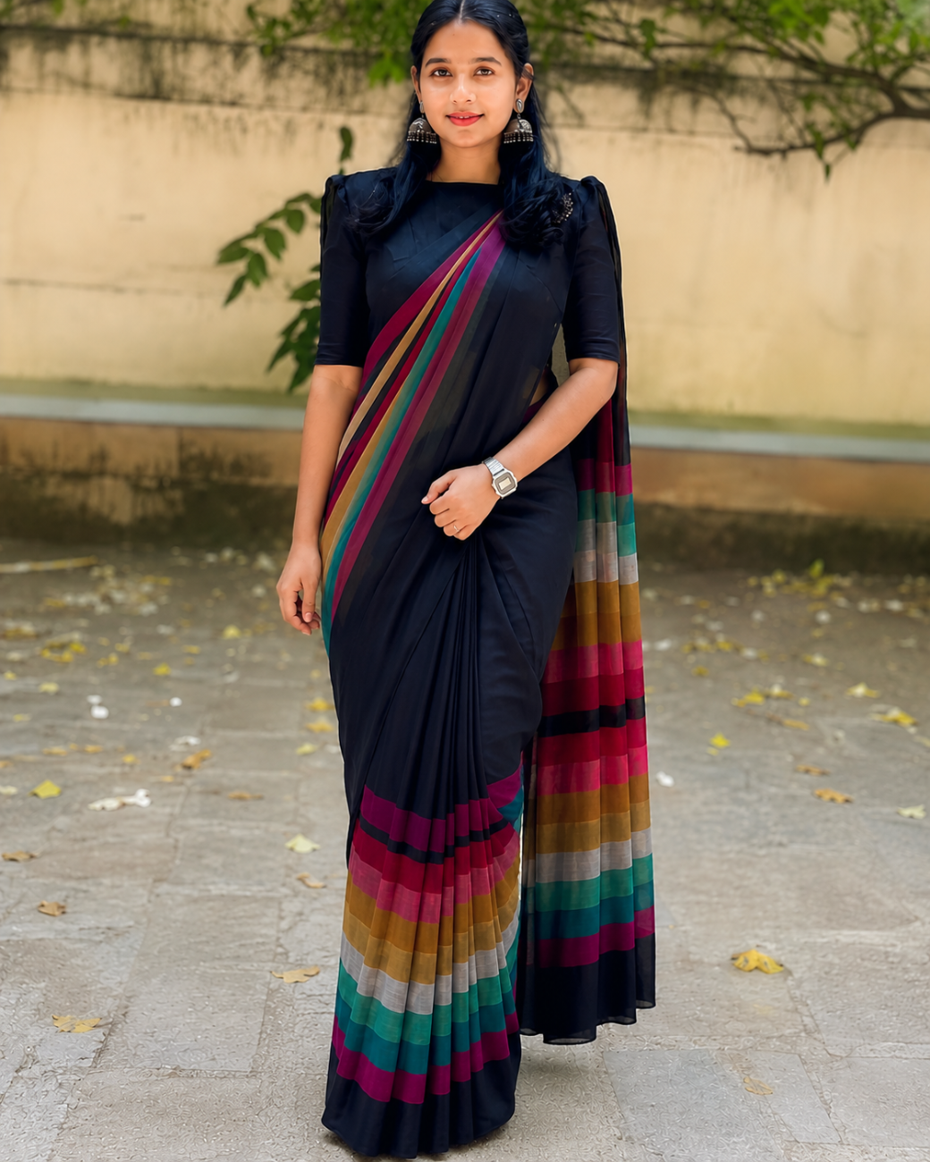 RAIN BOW COLOR MULMUL COTTON SAREE