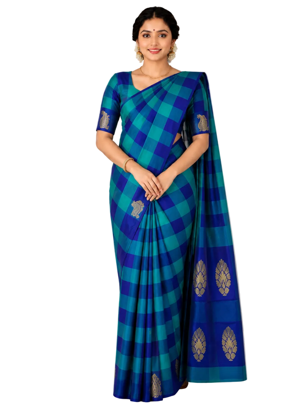 ROYAL BLUE AND PEACOCK BLUE PAALUM PAZHAMUM AARANI SILK SAREE