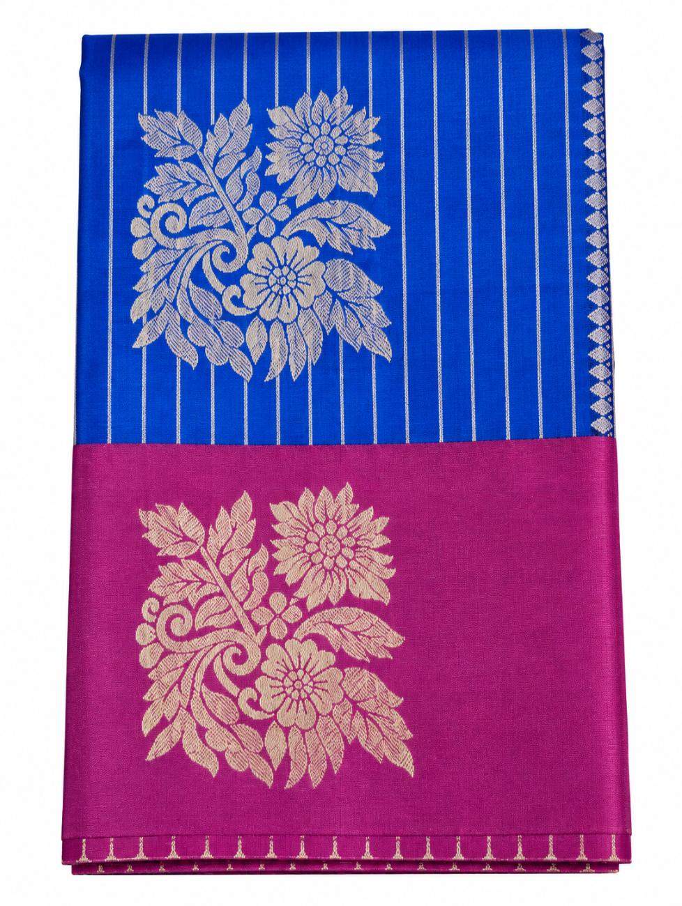 Royal blue with magenta color luxuary silk saree