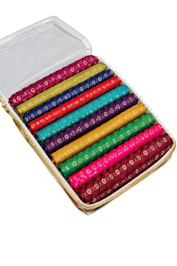 10 Pieces Multi color brocade soft silk blouse pieces