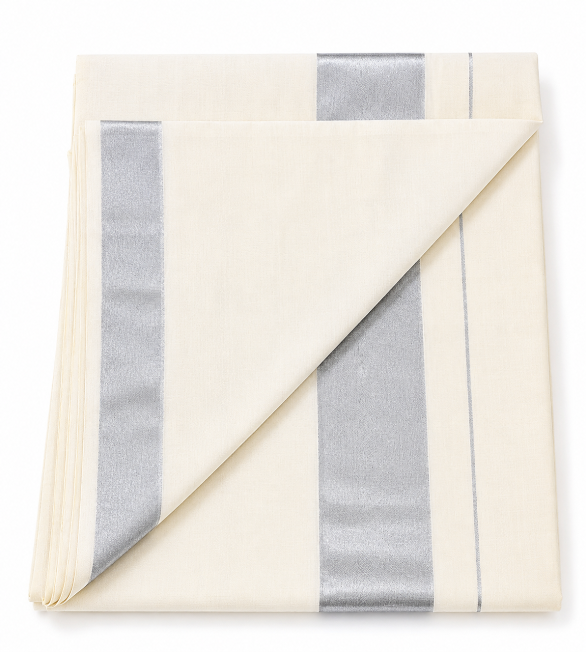 Kerala kasavu saree with silver zari boarder