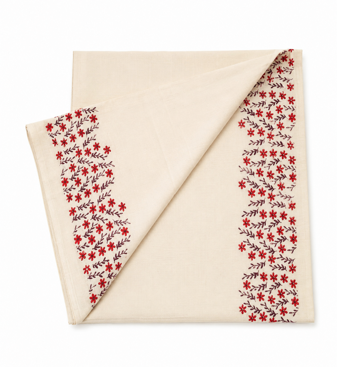 KERALA KASAVU SAREE WITH RED COLOR FLORAL PRINT DESIGNS
