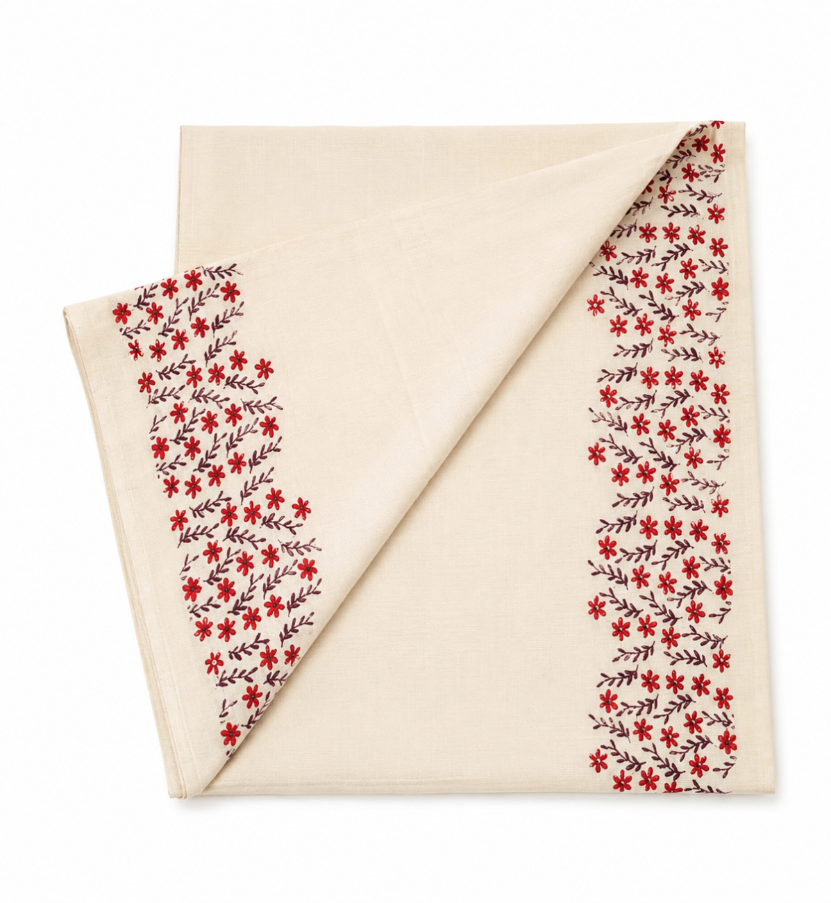 KERALA KASAVU SAREE WITH RED COLOR FLORAL PRINT DESIGNS