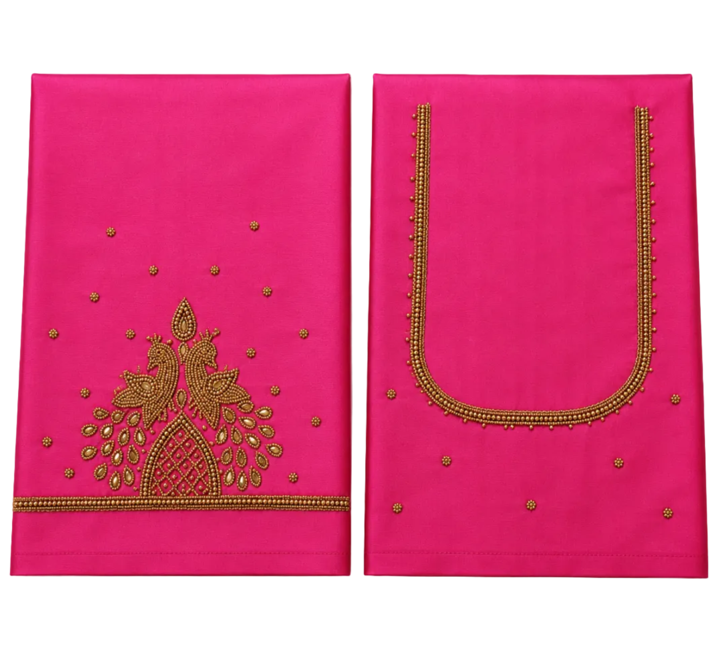 RANI PINK AARI WORK SILK COTTON BLOUSE