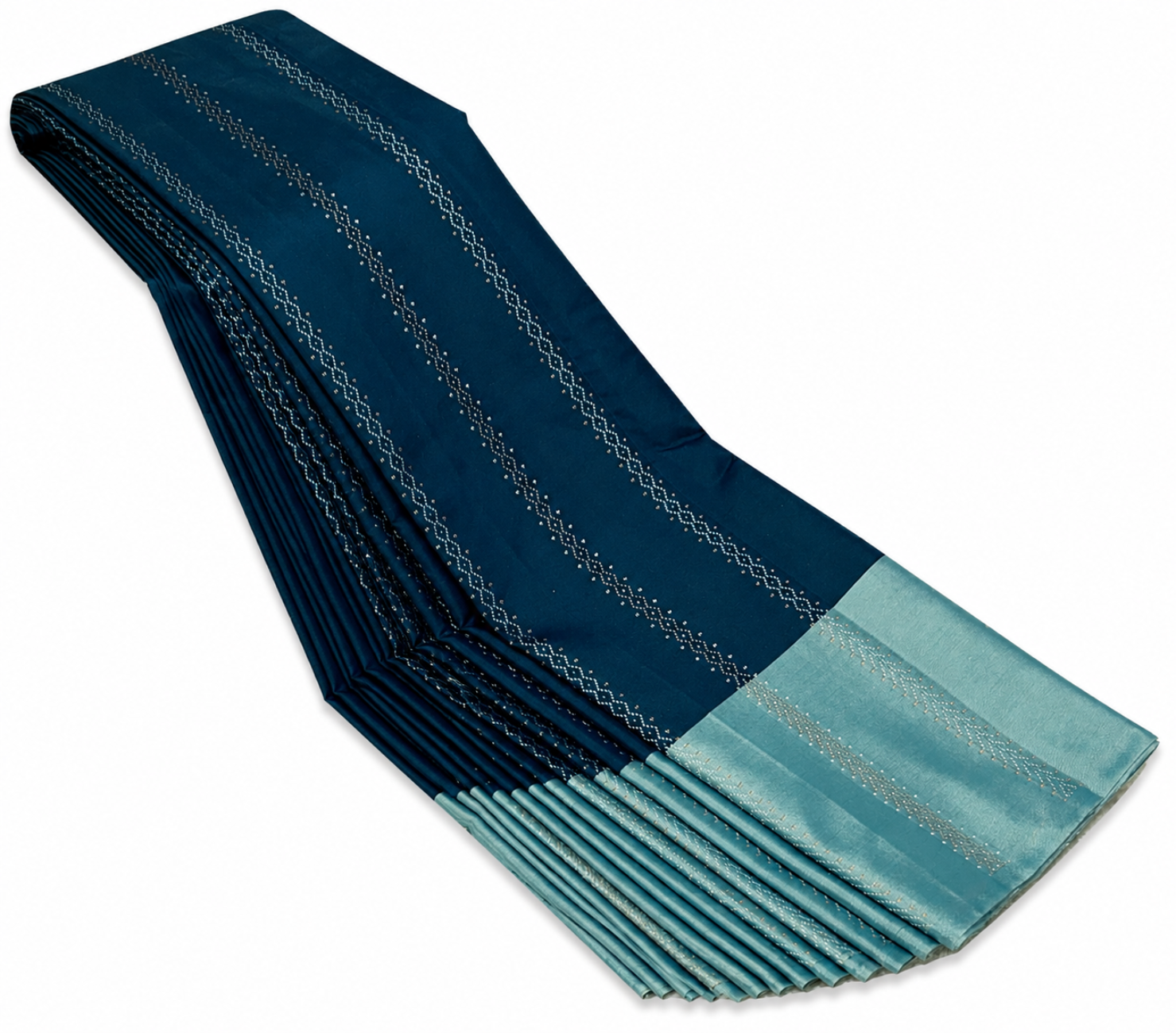 SKY BLUE AND NAVY BLUE AARANI DOUBLE COLOUR SILK SAREE