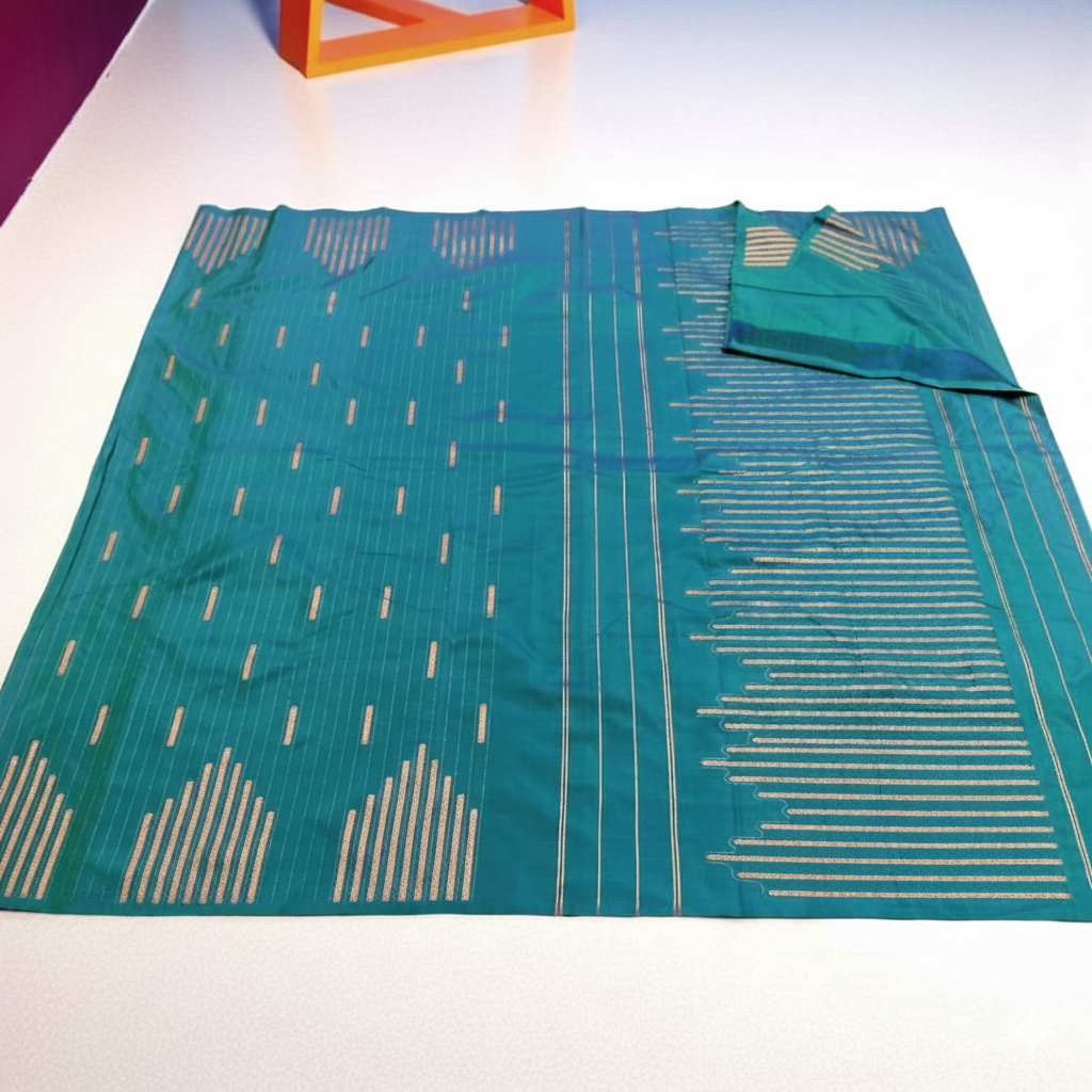 PEACOCK GREEN COLOUR ARANI SILK