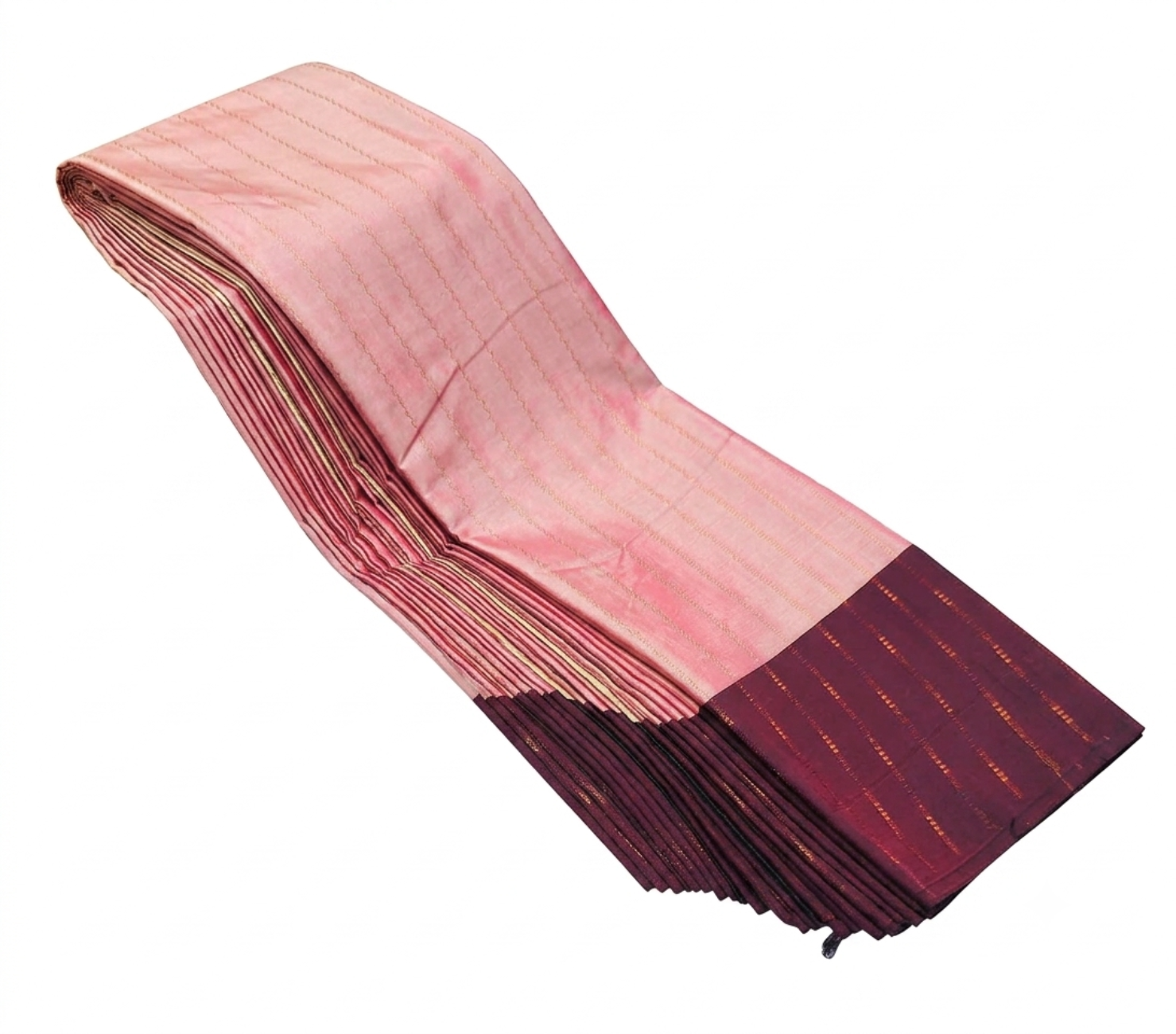 Baby Pink with Maroon Aarni double color silk saree