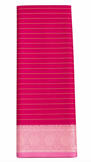 Magenta with light pink mysore silk saree
