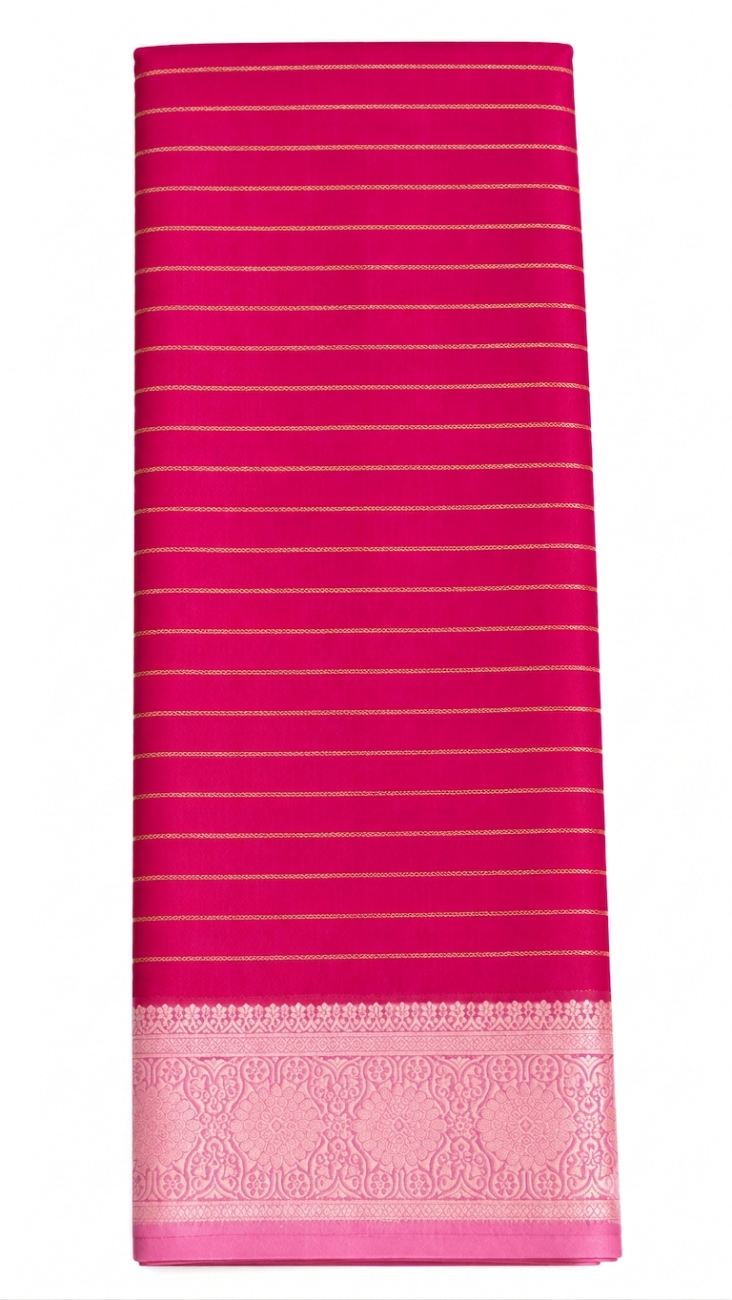 Magenta with light pink mysore silk saree