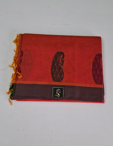 Peach With Ash Negamam Cotton Saree