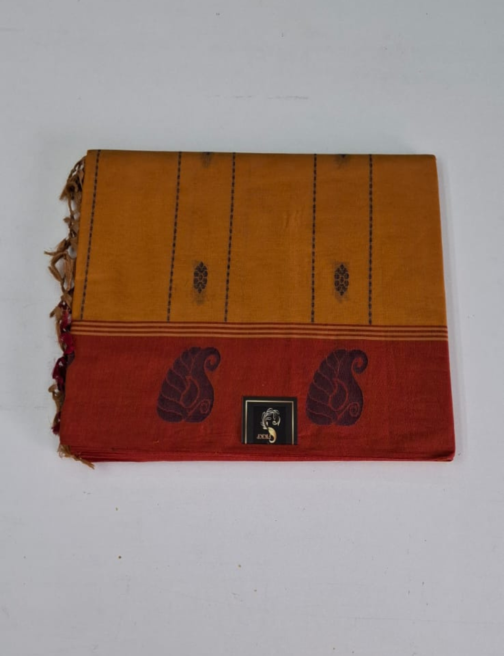 Yellow With Pink Negamam Cotton Saree