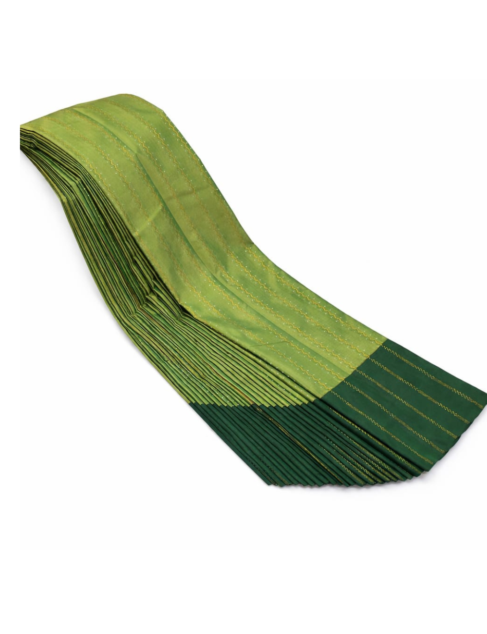 PARROT GREEN WITH BOTTLE GREEN DOUBLE COLOR ARANI SILK SAREE