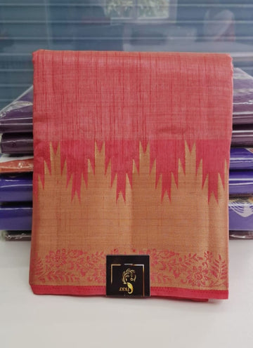 Peach Colour Royal Tussar Silk Saree