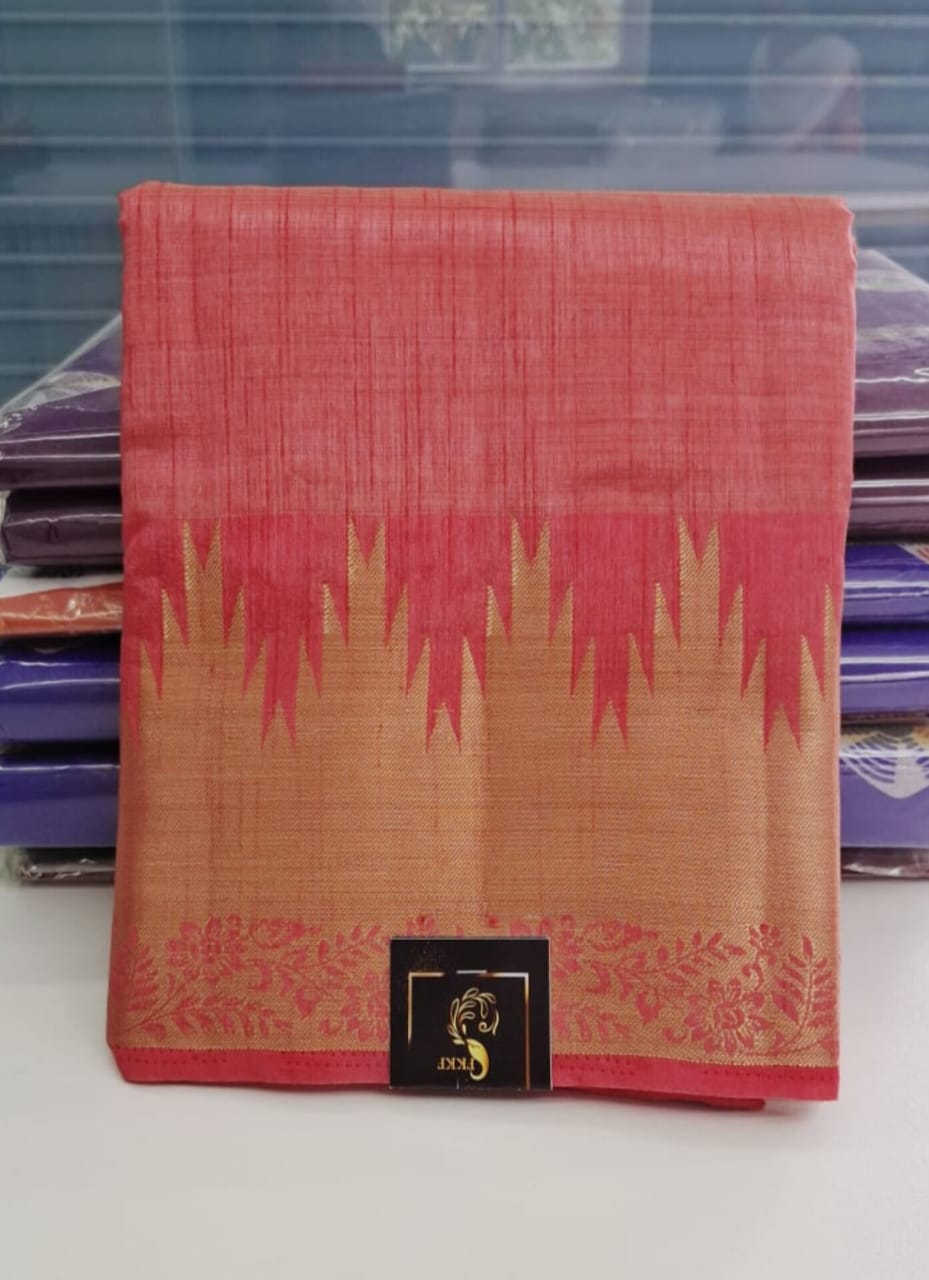 Peach Colour Royal Tussar Silk Saree
