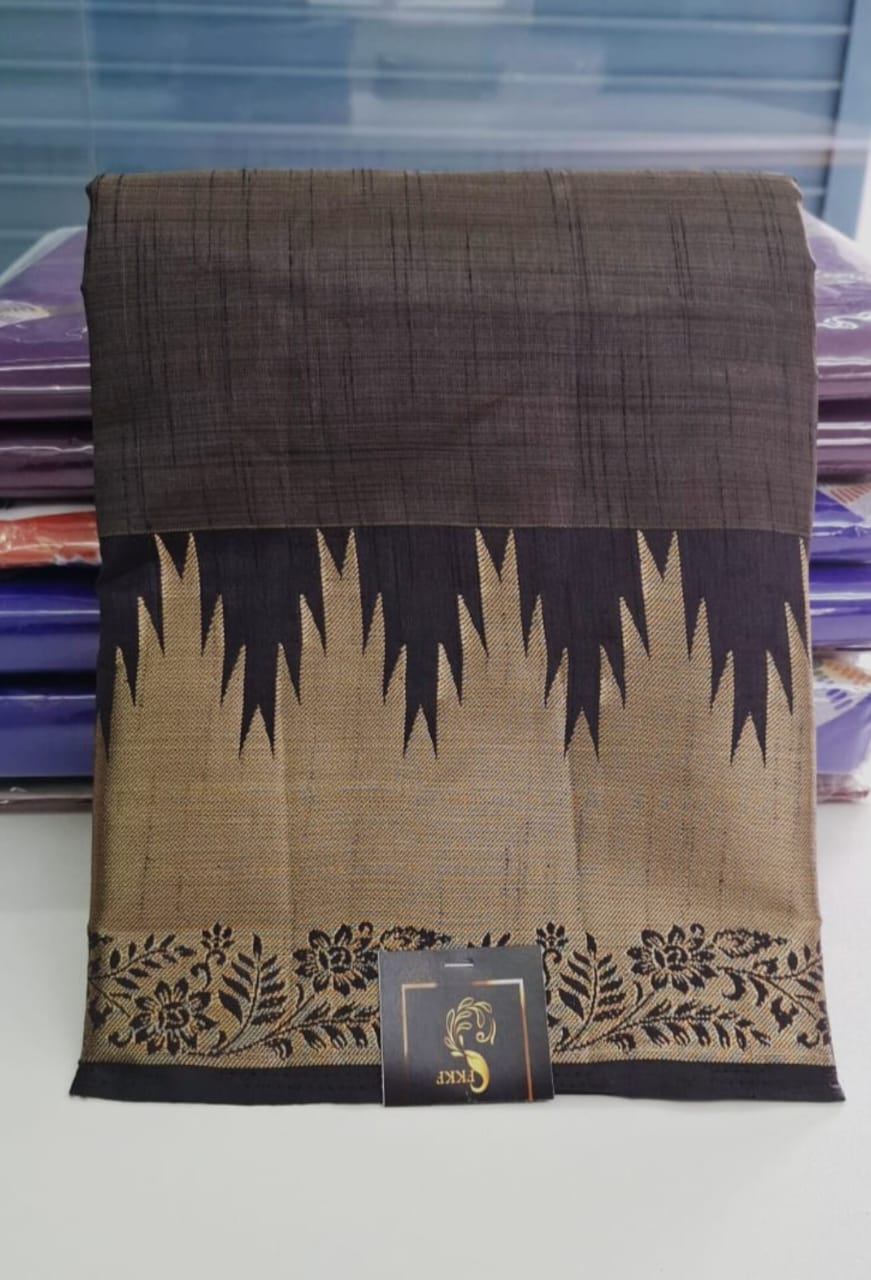 Black Colour Royal Tussar Silk Saree