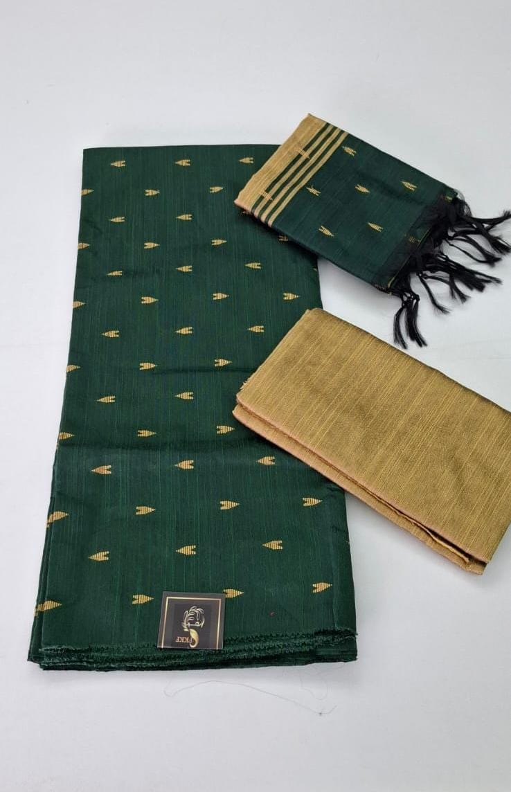 Green Raw Silk Salwar Material