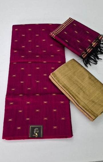 Pink Raw Silk Salwar Material