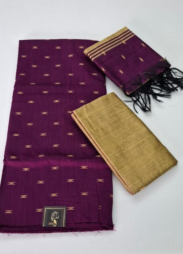 Dark Purple Raw Silk Salwar Material