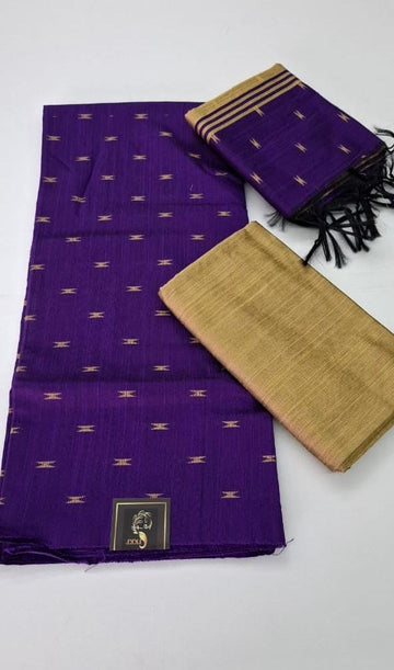 Violet Raw Silk Salwar Material