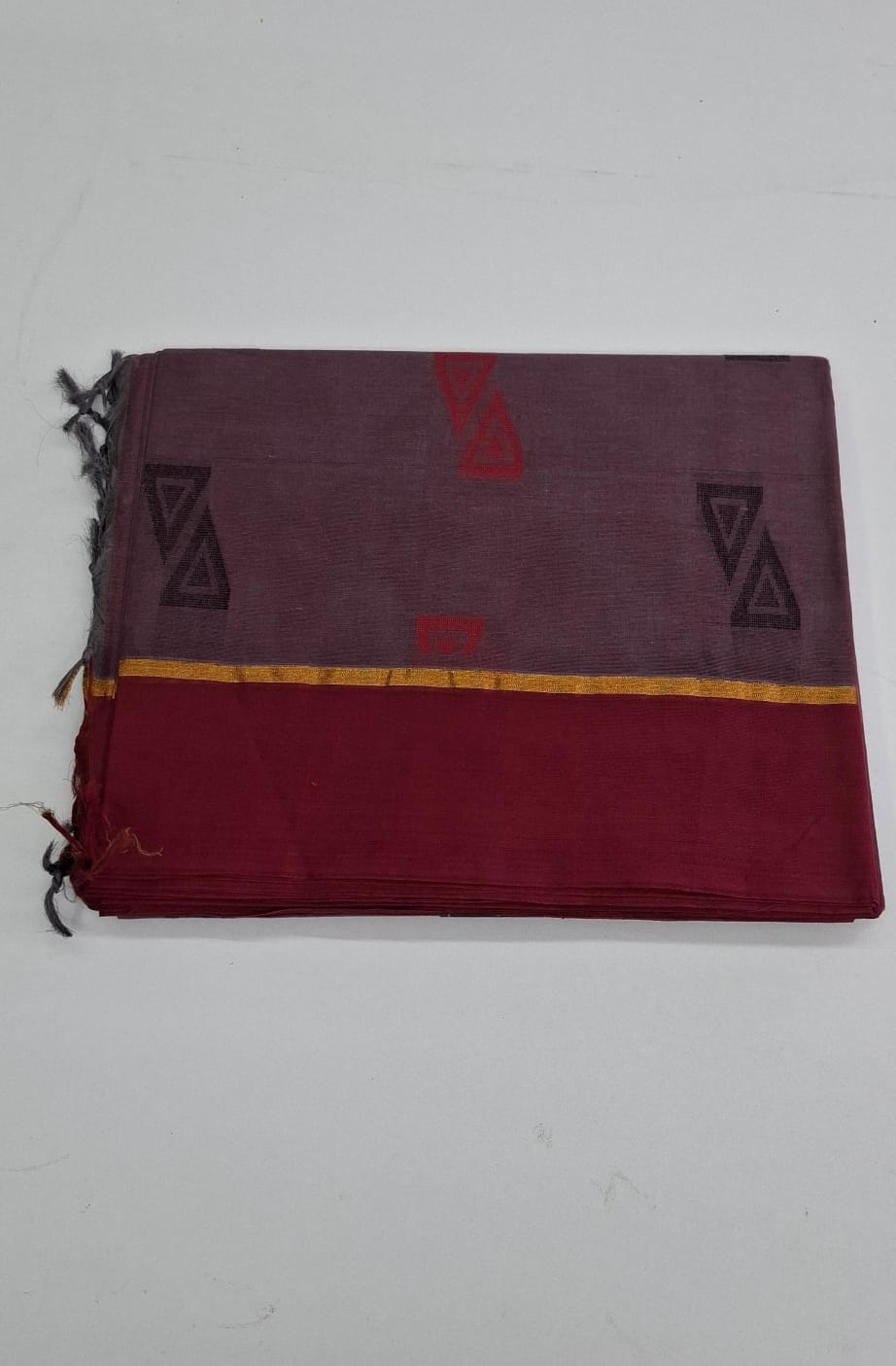 Brown with Pink Negamam Cotton Saree