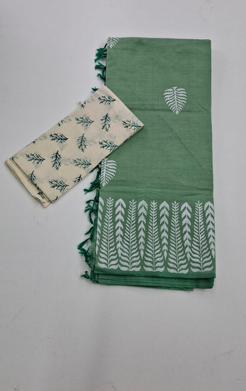 Green South Cotton Saree